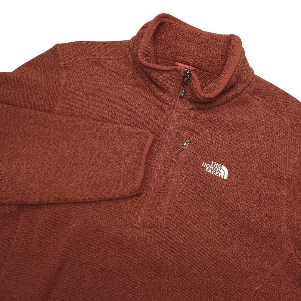 The North Face Pullover Mens XL Brown 1/4 Zip Long Sleeve Fleece Hiking‎ Top